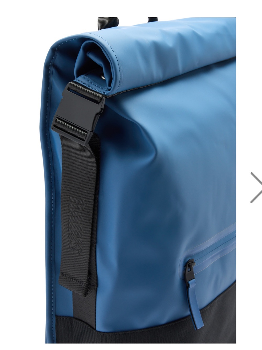 NWT RAINS Trail Roll-Top Backpack W3 Waterproof Color is Blue with Black Accents - Picture 4 of 12